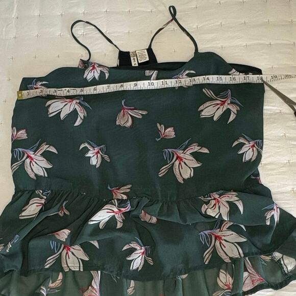 Japna Racerback Camisole Ruffle Peplum Women's M | Green Floral Fairy Goth - Picture 7 of 7